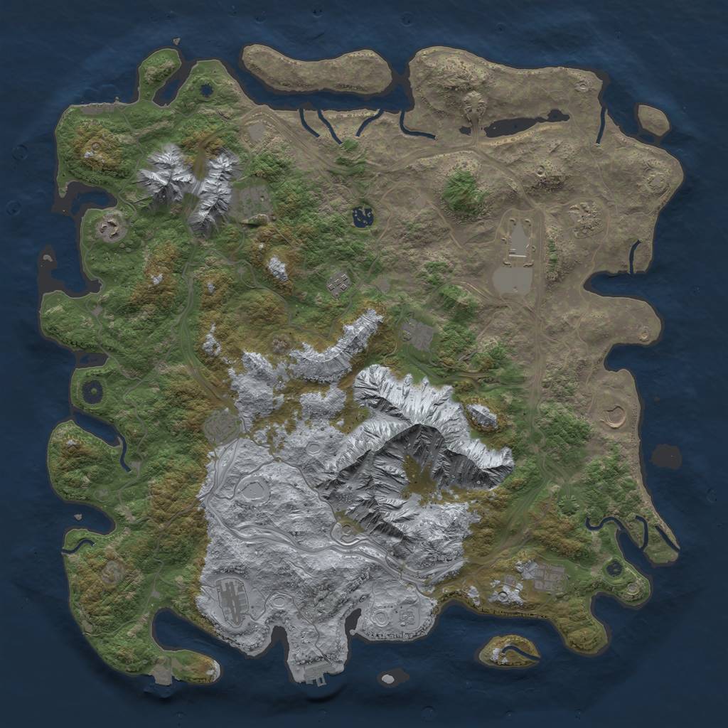 Rust Map: Procedural Map, Size: 5000, Seed: 1445634, 19 Monuments