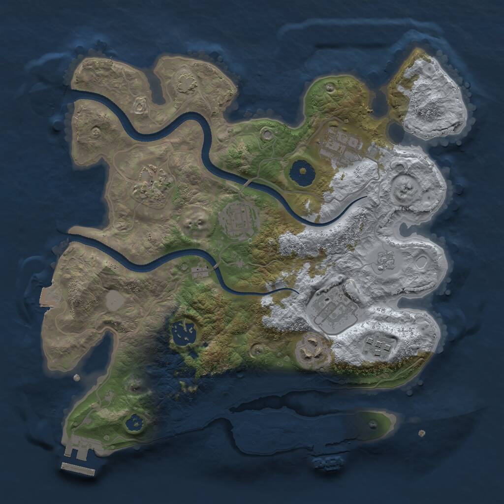 Rust Map: Procedural Map, Size: 3000, Seed: 7602459, 12 Monuments