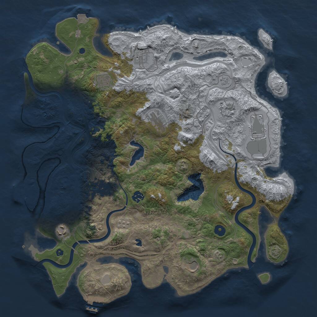 Rust Map: Procedural Map, Size: 4250, Seed: 1470107619, 16 Monuments