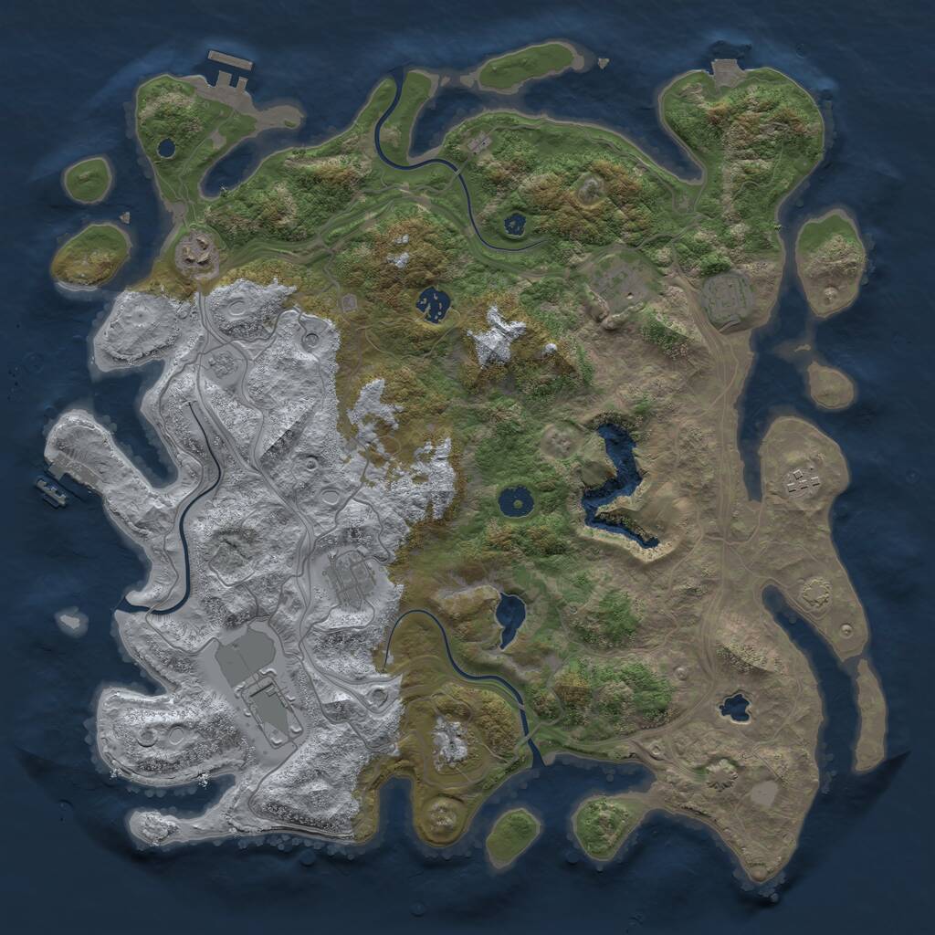 Rust Map: Procedural Map, Size: 4250, Seed: 159604540, 14 Monuments
