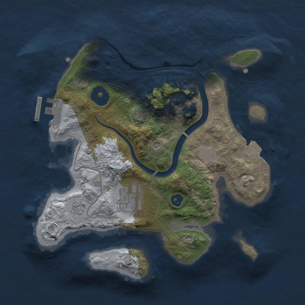 Rust Map: Procedural Map, Size: 2500, Seed: 478255942, 6 Monuments