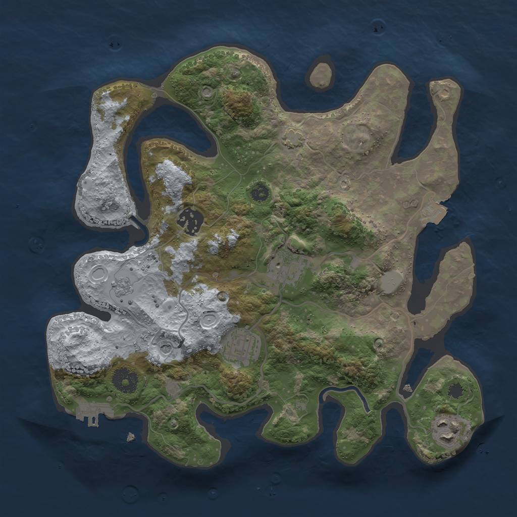 Rust Map: Procedural Map, Size: 3000, Seed: 39398, 11 Monuments
