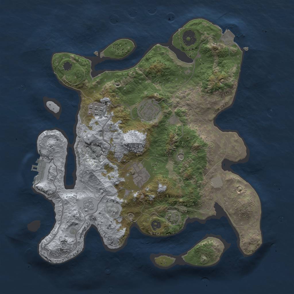 Rust Map: Procedural Map, Size: 3000, Seed: 1473520102, 10 Monuments