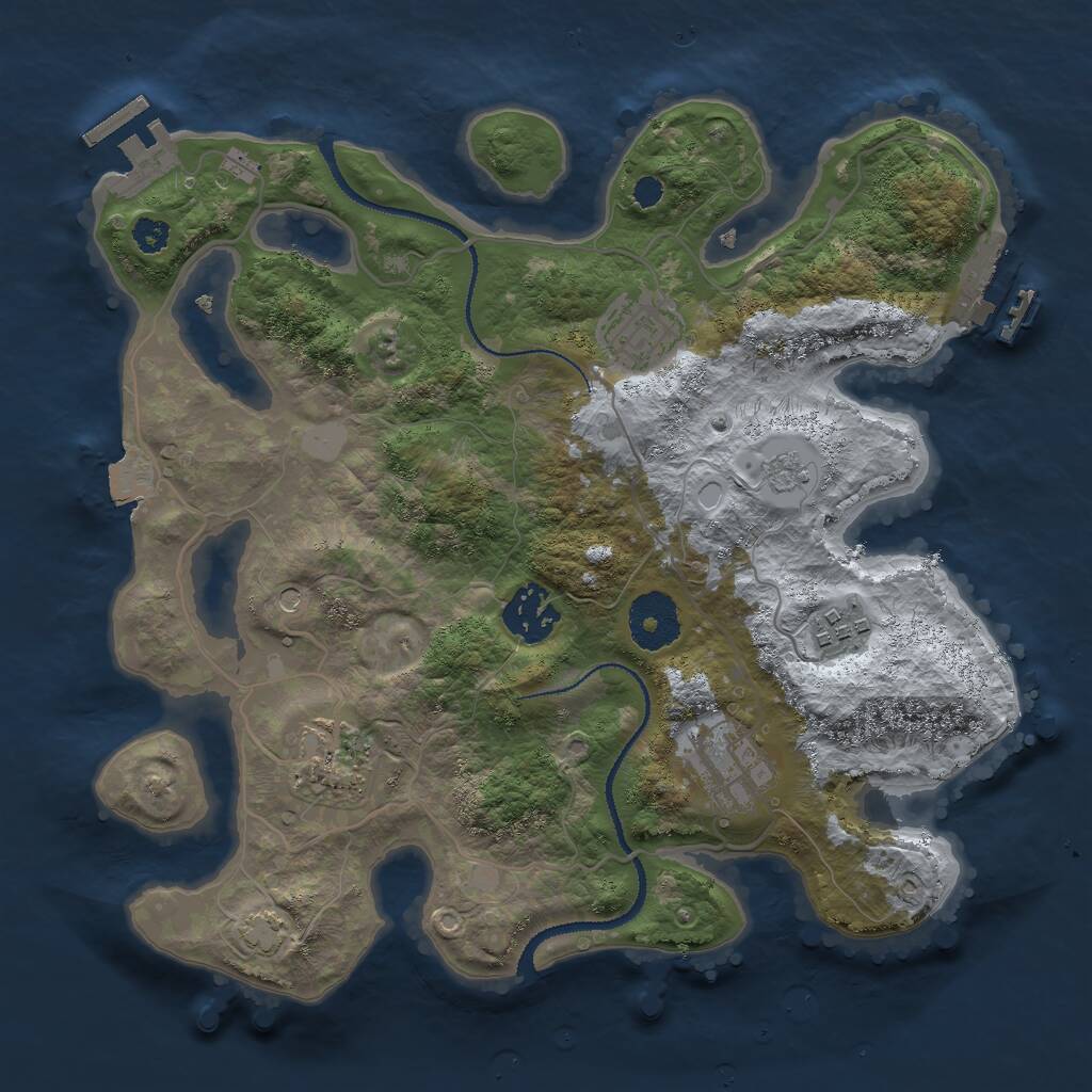 Rust Map: Procedural Map, Size: 3000, Seed: 779071248, 11 Monuments