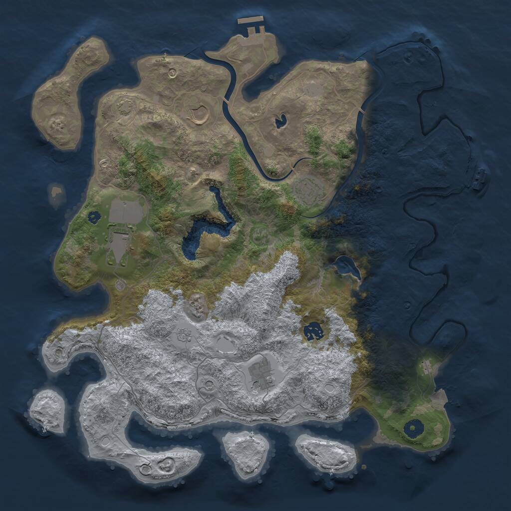 Rust Map: Procedural Map, Size: 4000, Seed: 6198498, 11 Monuments