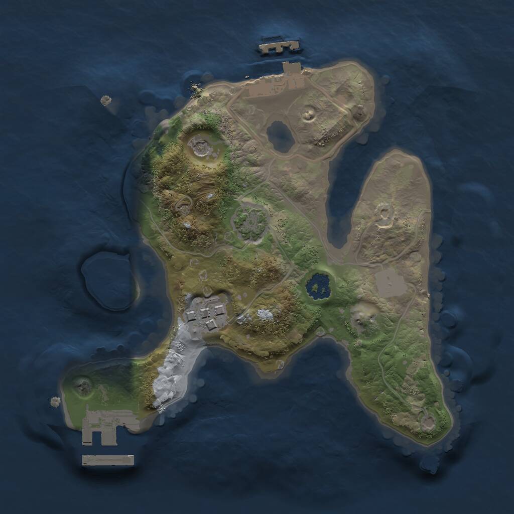 Rust Map: Procedural Map, Size: 2000, Seed: 1165, 6 Monuments