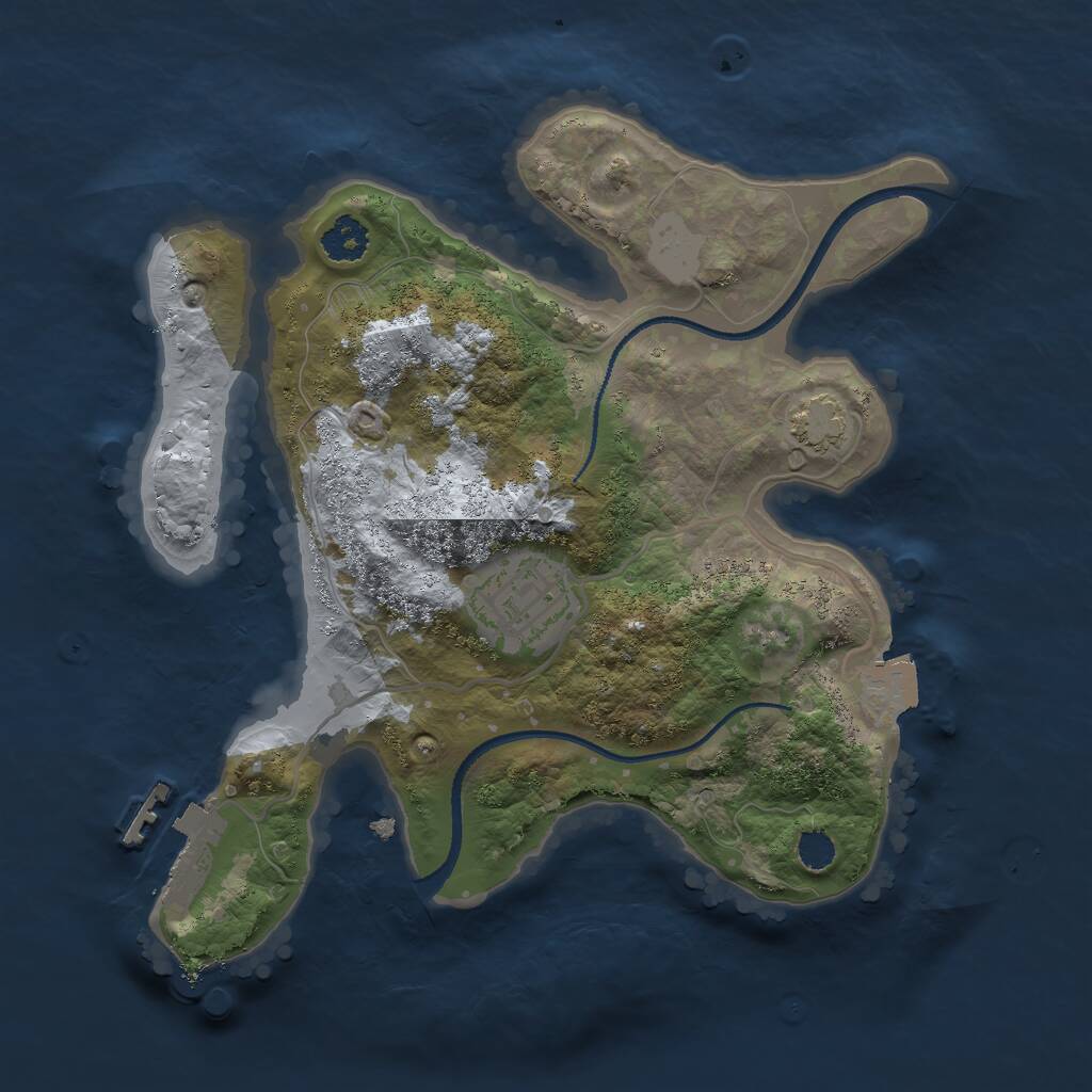 Rust Map: Procedural Map, Size: 2400, Seed: 2087384720, 4 Monuments