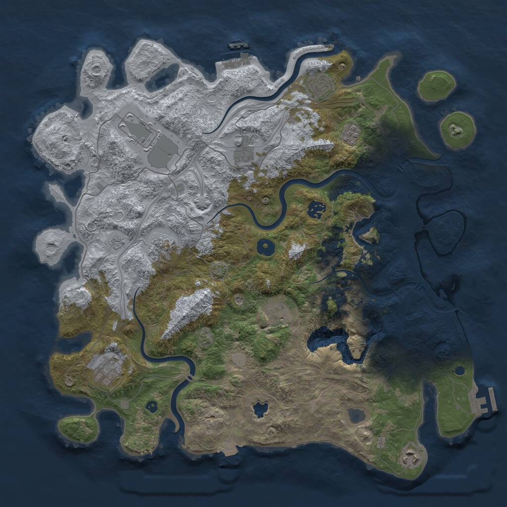 Rust Map: Procedural Map, Size: 4250, Seed: 2050631562, 15 Monuments