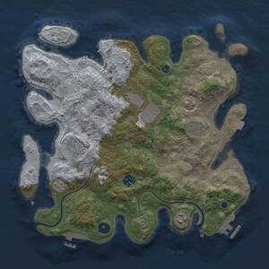 Thumbnail Rust Map: Procedural Map, Size: 3500, Seed: 1195727136, 12 Monuments