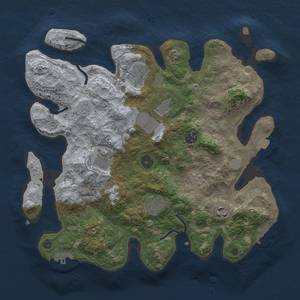 Thumbnail Rust Map: Procedural Map, Size: 3500, Seed: 1195727136, 15 Monuments