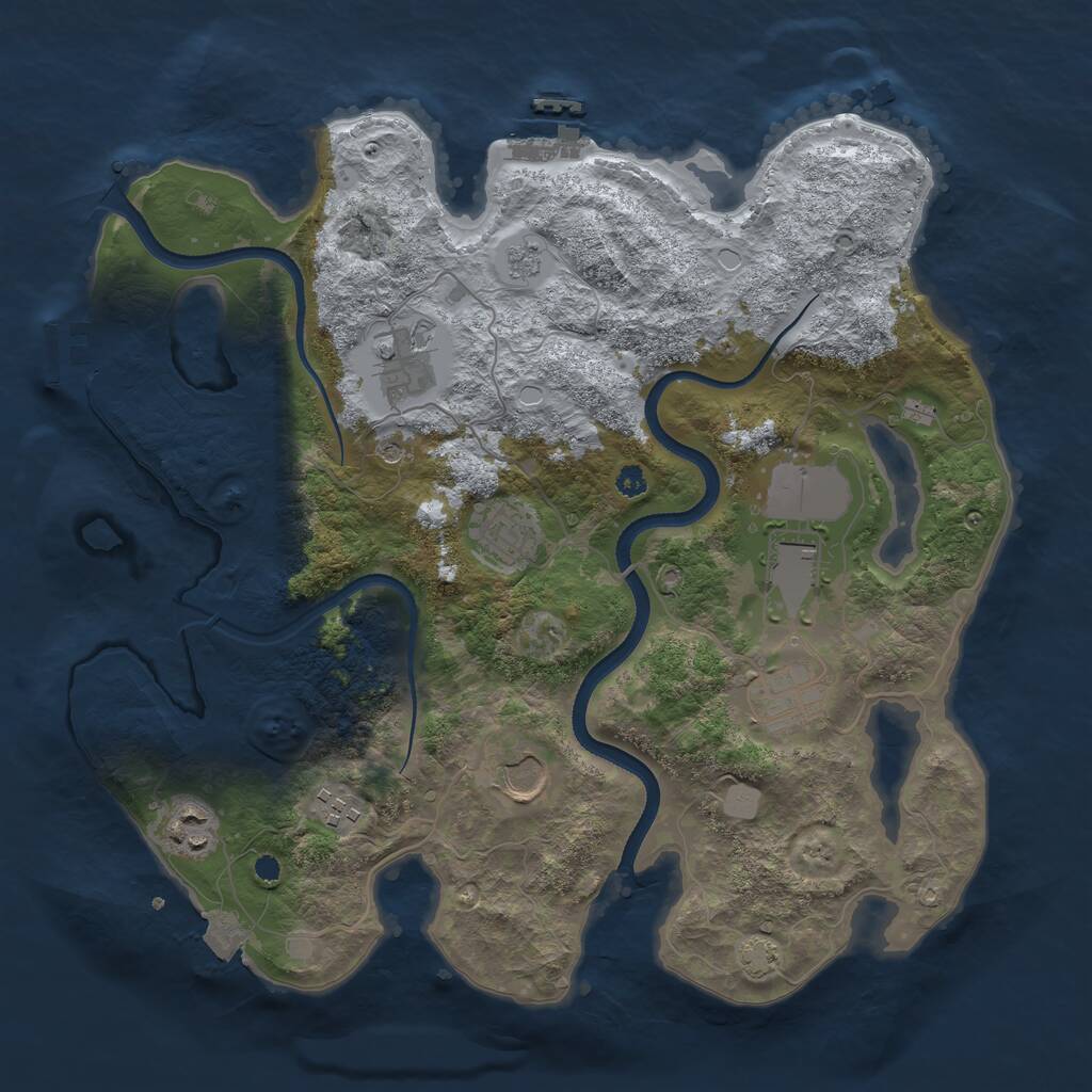 Rust Map: Procedural Map, Size: 3500, Seed: 1357331492, 13 Monuments