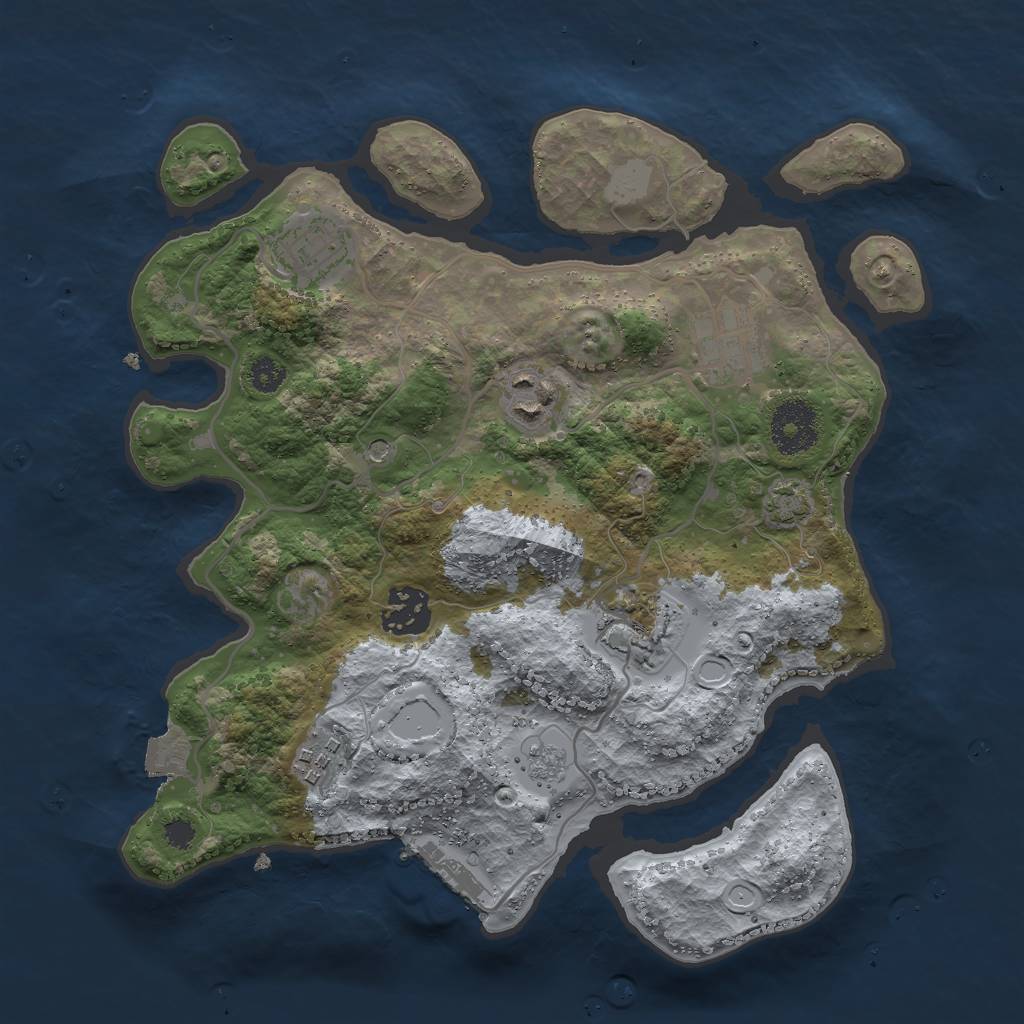 Rust Map: Procedural Map, Size: 3000, Seed: 22864, 13 Monuments