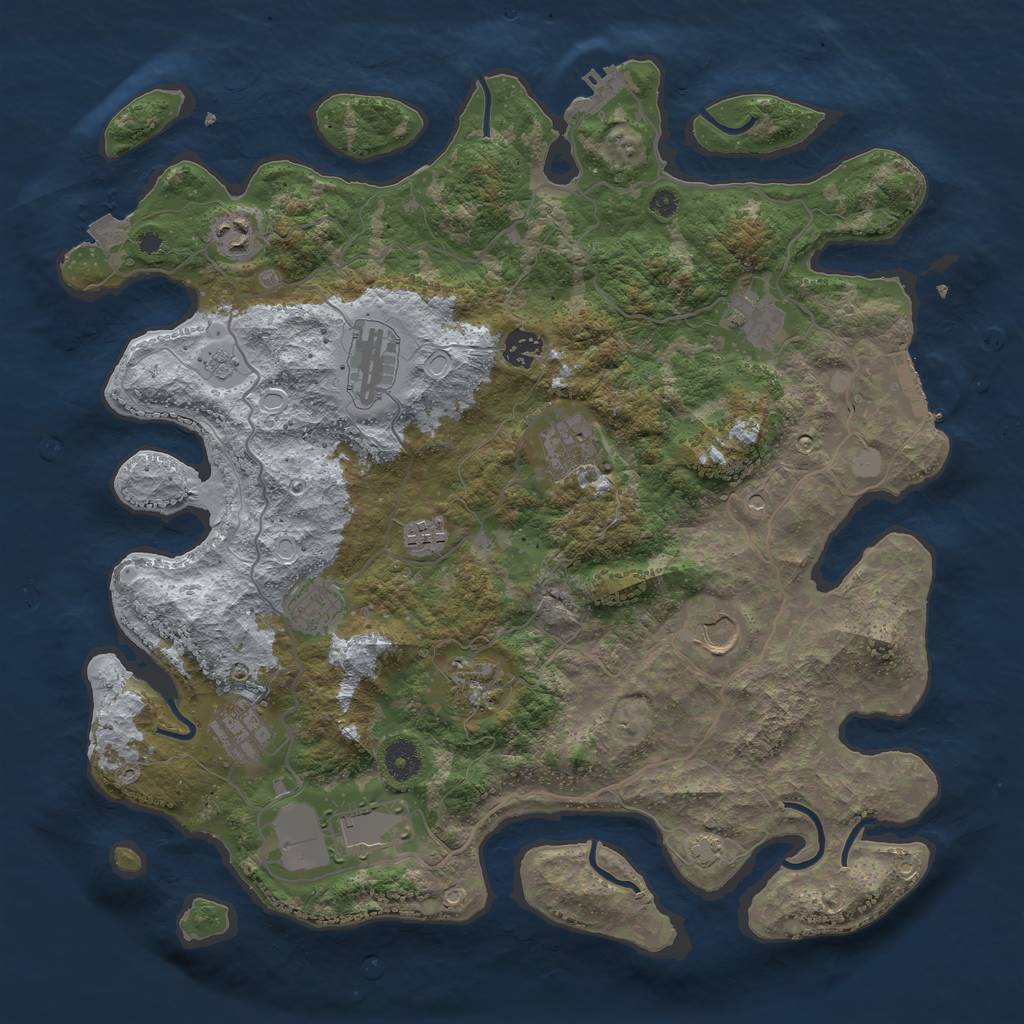 Rust Map: Procedural Map, Size: 4000, Seed: 167469379, 19 Monuments