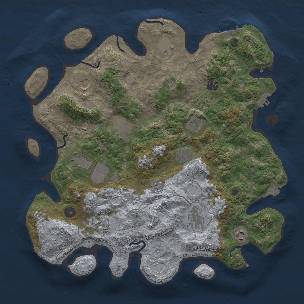 Rust Map: Procedural Map, Size: 4000, Seed: 392428281, 19 Monuments