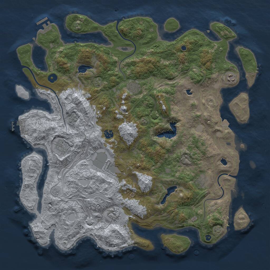 Rust Map: Procedural Map, Size: 4500, Seed: 354002813, 14 Monuments