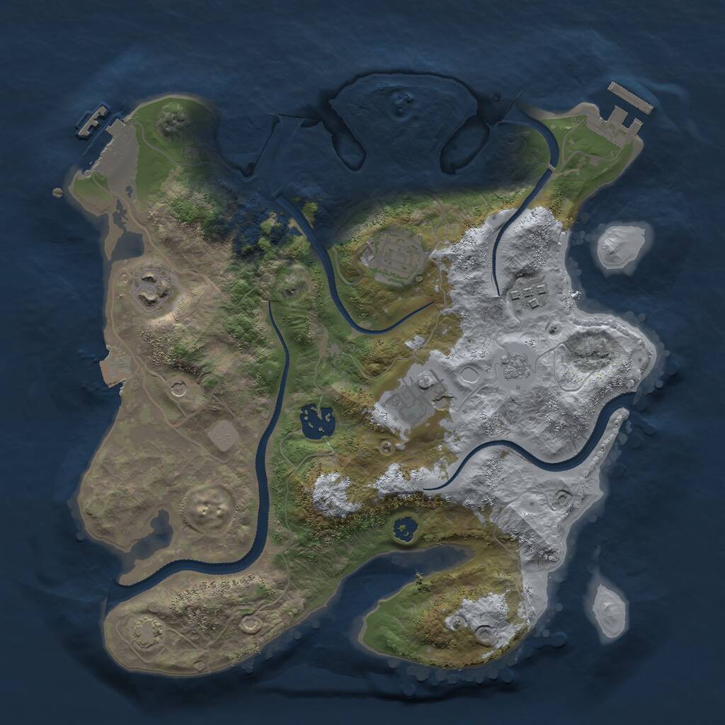 Rust Map: Procedural Map, Size: 3000, Seed: 384925023, 11 Monuments