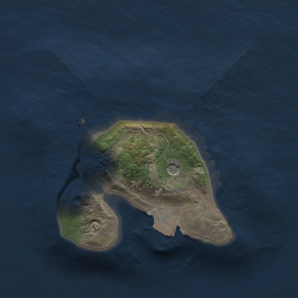 Rust Map: Procedural Map, Size: 1500, Seed: 80532, 2 Monuments