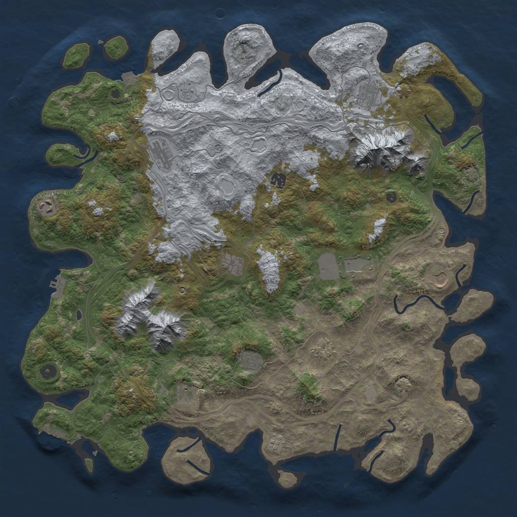 Rust Map: Procedural Map, Size: 5000, Seed: 450535825, 19 Monuments