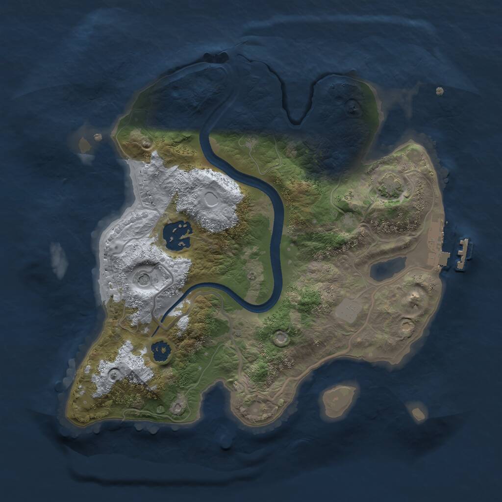 Rust Map: Procedural Map, Size: 2500, Seed: 436266242, 5 Monuments