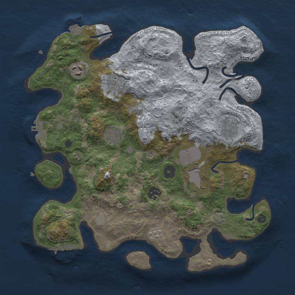 Rust Map: Procedural Map, Size: 3500, Seed: 1596075481, 15 Monuments