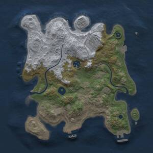 Thumbnail Rust Map: Procedural Map, Size: 3000, Seed: 1933402083, 8 Monuments