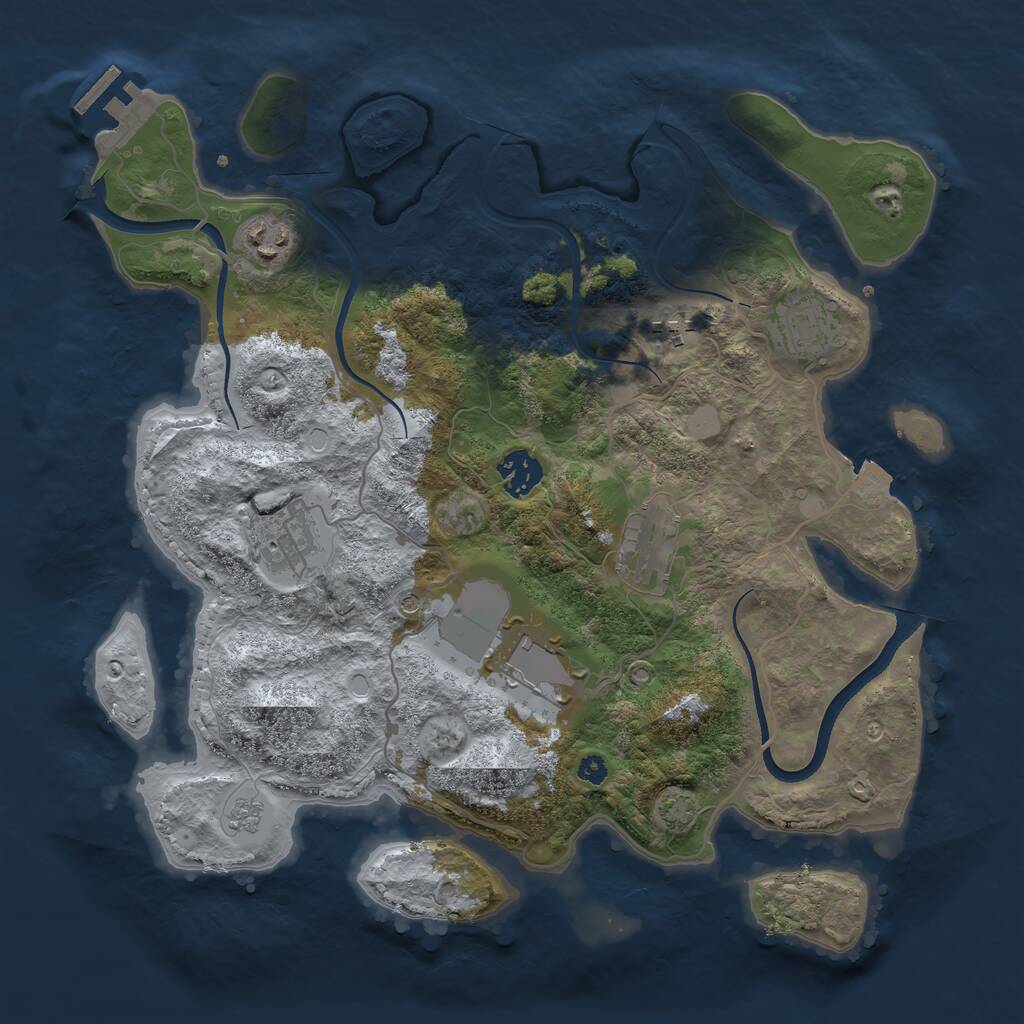 Rust Map: Procedural Map, Size: 3500, Seed: 20240524, 12 Monuments