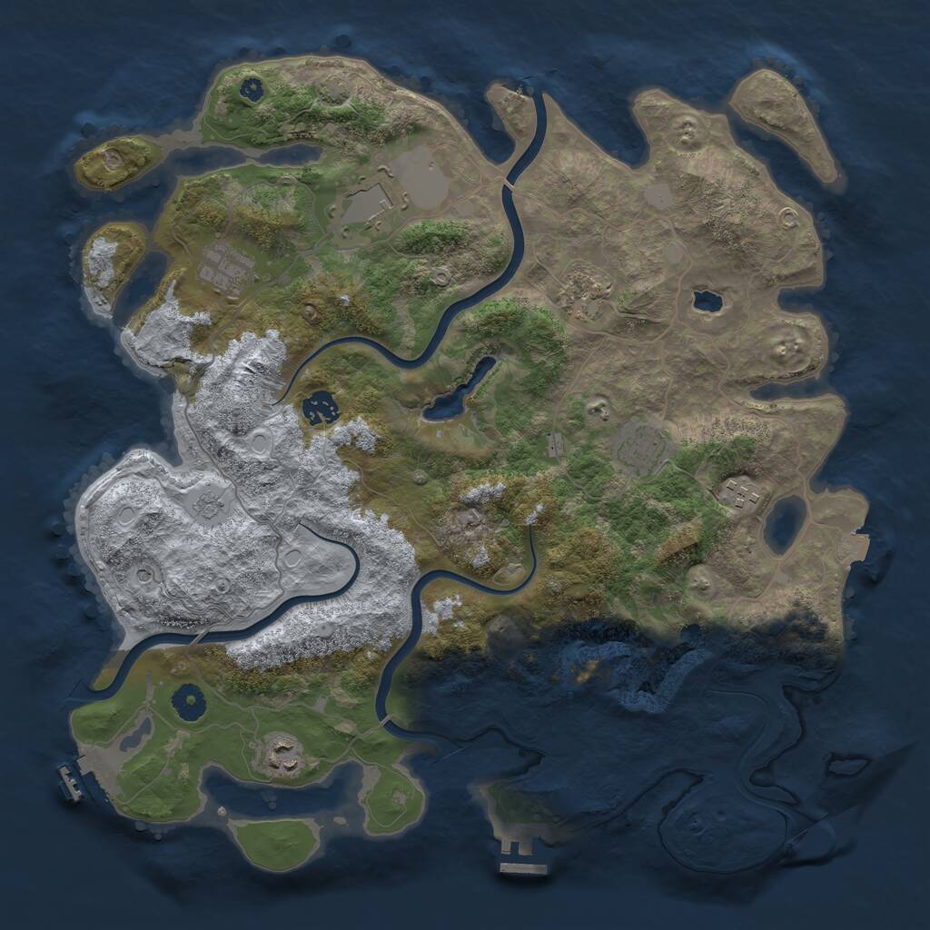 Rust Map: Procedural Map, Size: 4000, Seed: 463211359, 13 Monuments