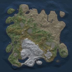 Thumbnail Rust Map: Procedural Map, Size: 3500, Seed: 43062021, 16 Monuments