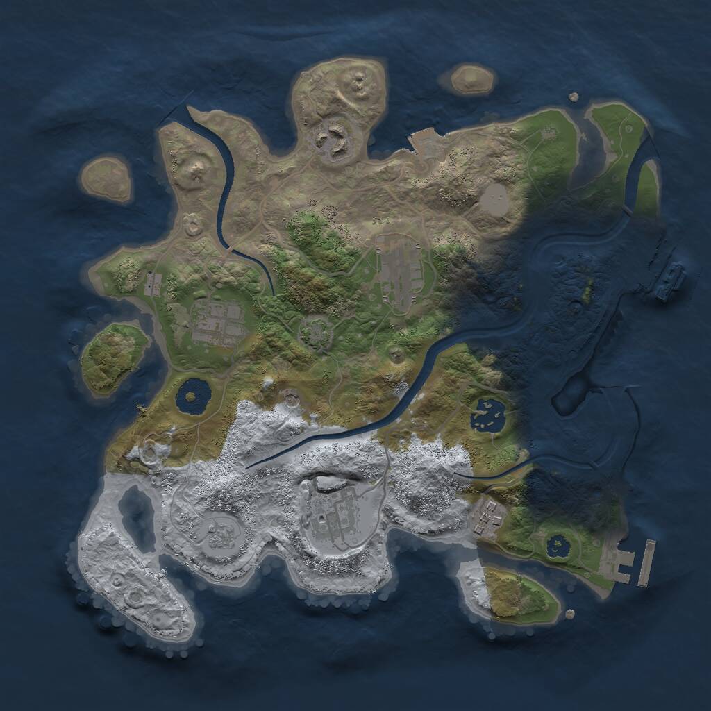 Rust Map: Procedural Map, Size: 3000, Seed: 8941537, 12 Monuments