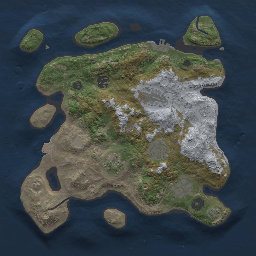 Rust Map: Procedural Map, Size: 3000, Seed: 166601812, 12 Monuments