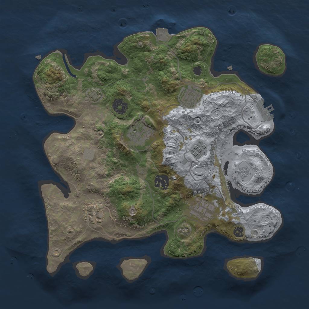 Rust Map: Procedural Map, Size: 3000, Seed: 7626, 12 Monuments