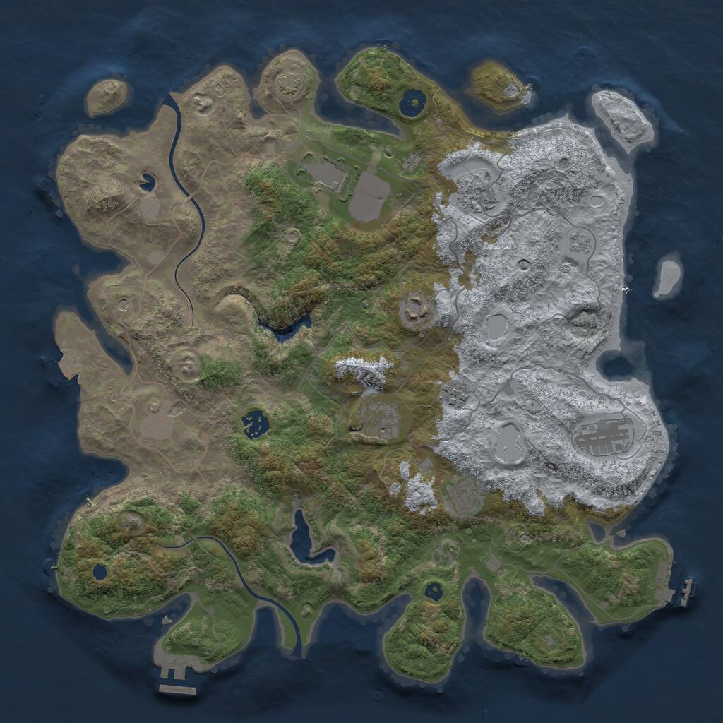 Rust Map: Procedural Map, Size: 4000, Seed: 304915159, 15 Monuments