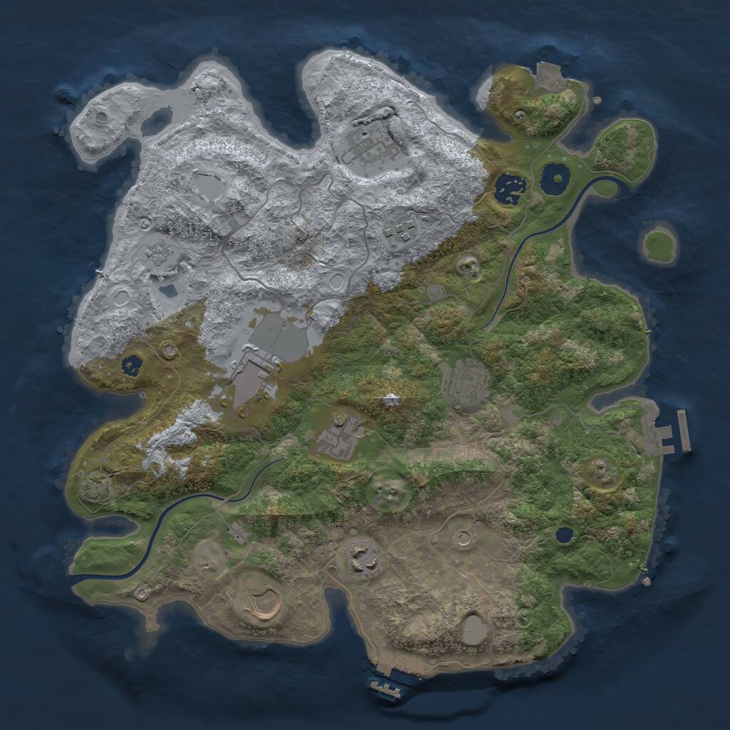 Rust Map: Procedural Map, Size: 3500, Seed: 1914387048, 14 Monuments