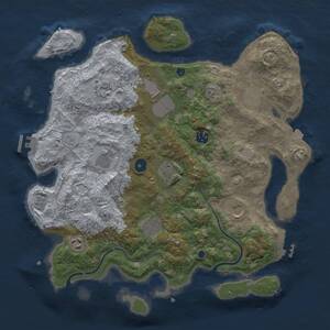 Thumbnail Rust Map: Procedural Map, Size: 3850, Seed: 519808453, 16 Monuments