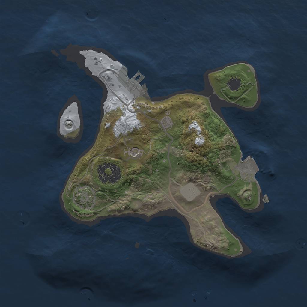 Rust Map: Procedural Map, Size: 2000, Seed: 123446432, 6 Monuments