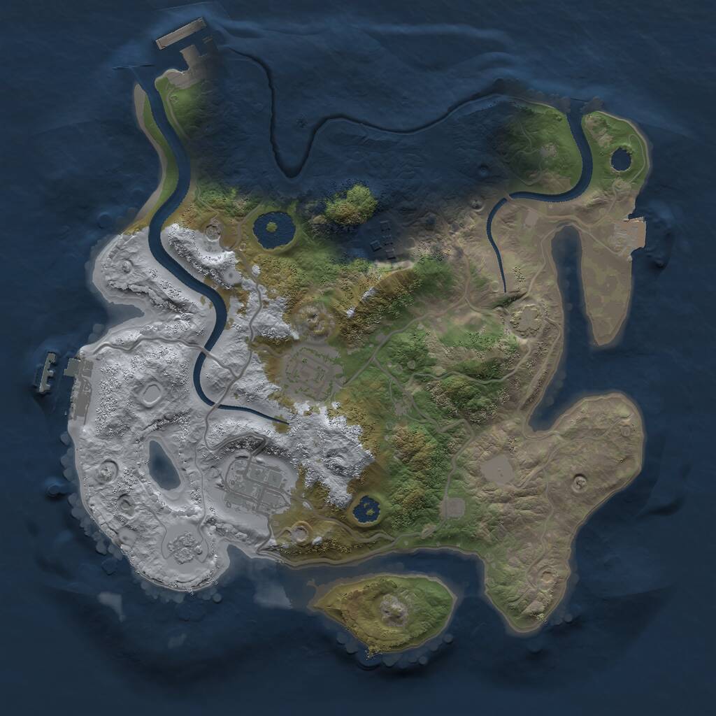 Rust Map: Procedural Map, Size: 2750, Seed: 2106846192, 9 Monuments