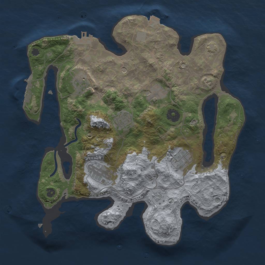 Rust Map: Procedural Map, Size: 3000, Seed: 35375, 13 Monuments