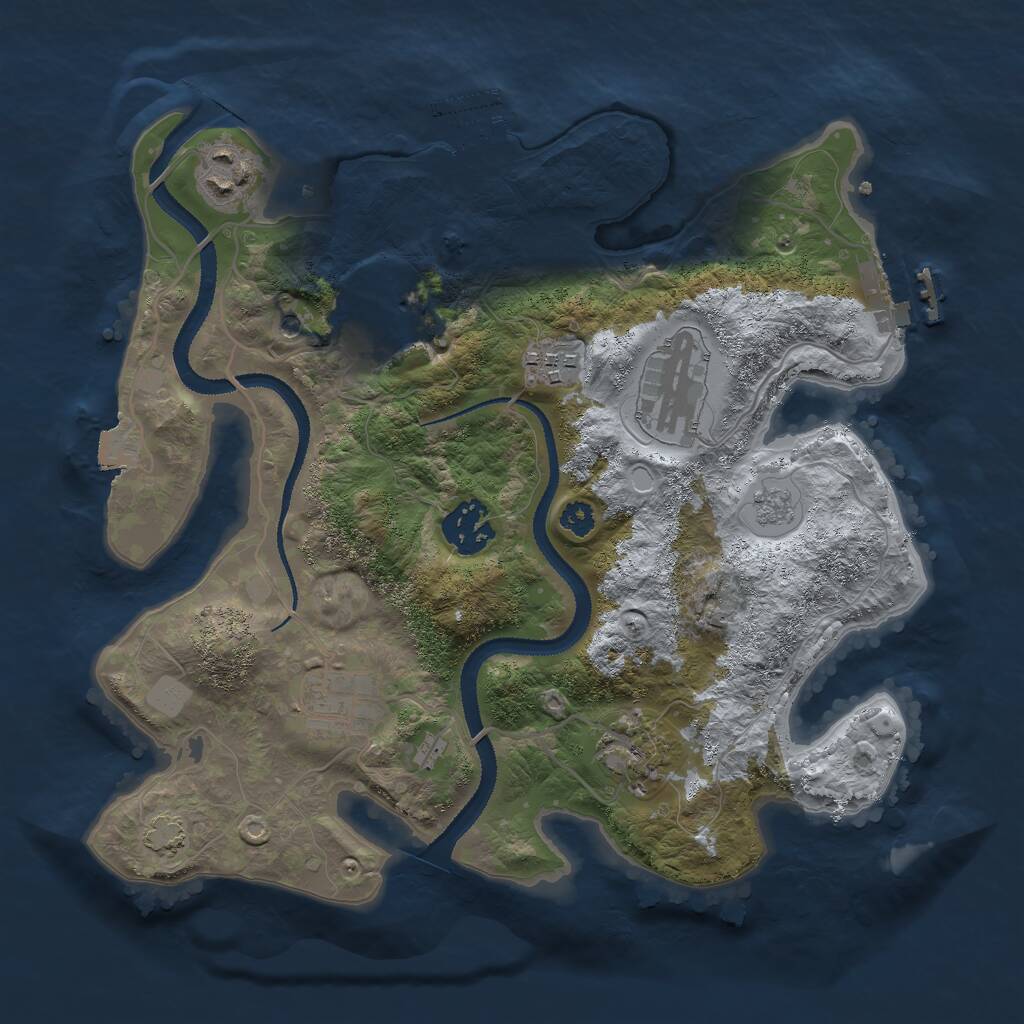 Rust Map: Procedural Map, Size: 3000, Seed: 22069, 13 Monuments