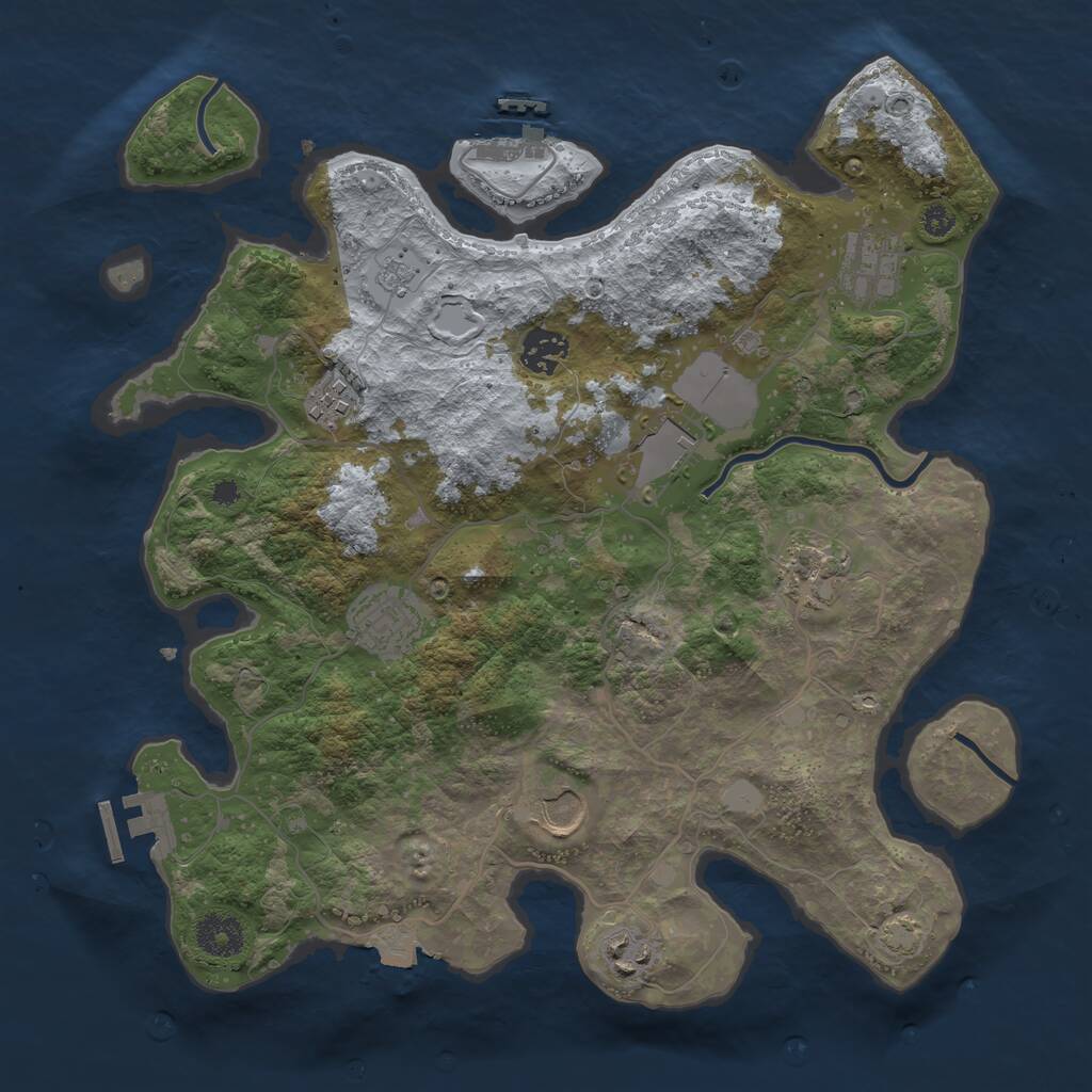 Rust Map: Procedural Map, Size: 3500, Seed: 322251730, 13 Monuments