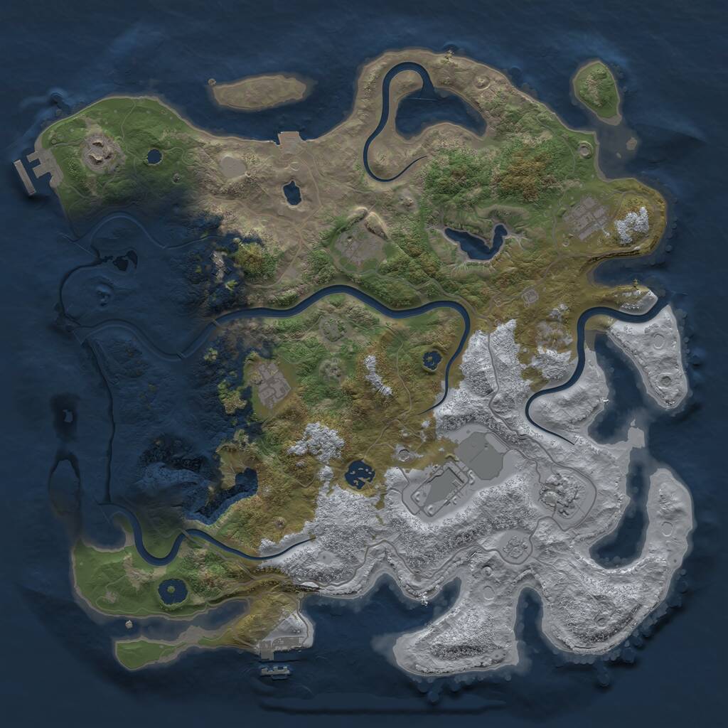 Rust Map: Procedural Map, Size: 4000, Seed: 419077499, 14 Monuments