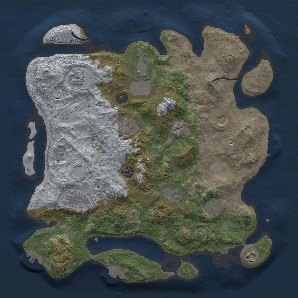 Rust Map: Procedural Map, Size: 3750, Seed: 15835340, 18 Monuments