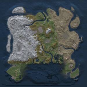 Thumbnail Rust Map: Procedural Map, Size: 3750, Seed: 15835340, 16 Monuments