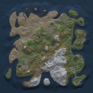 Thumbnail Rust Map: Procedural Map, Size: 3600, Seed: 22505, 16 Monuments