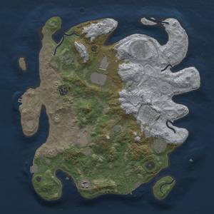 Thumbnail Rust Map: Procedural Map, Size: 3600, Seed: 12505, 16 Monuments