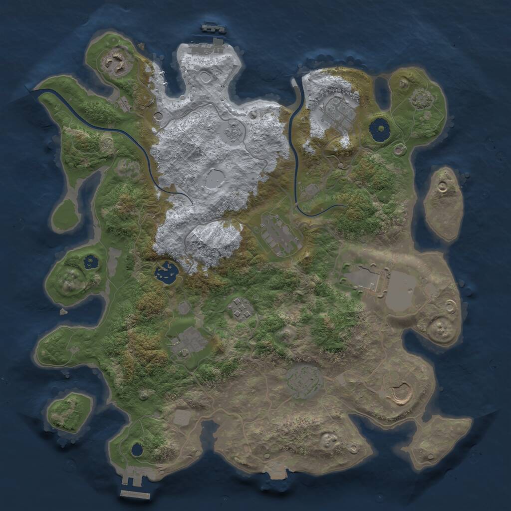 Rust Map: Procedural Map, Size: 3500, Seed: 94947, 15 Monuments