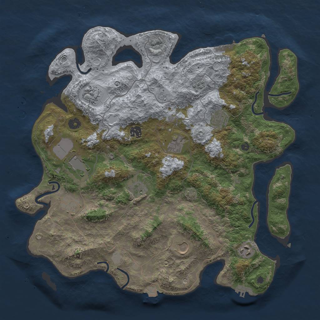 Rust Map: Procedural Map, Size: 4000, Seed: 1884978451, 18 Monuments