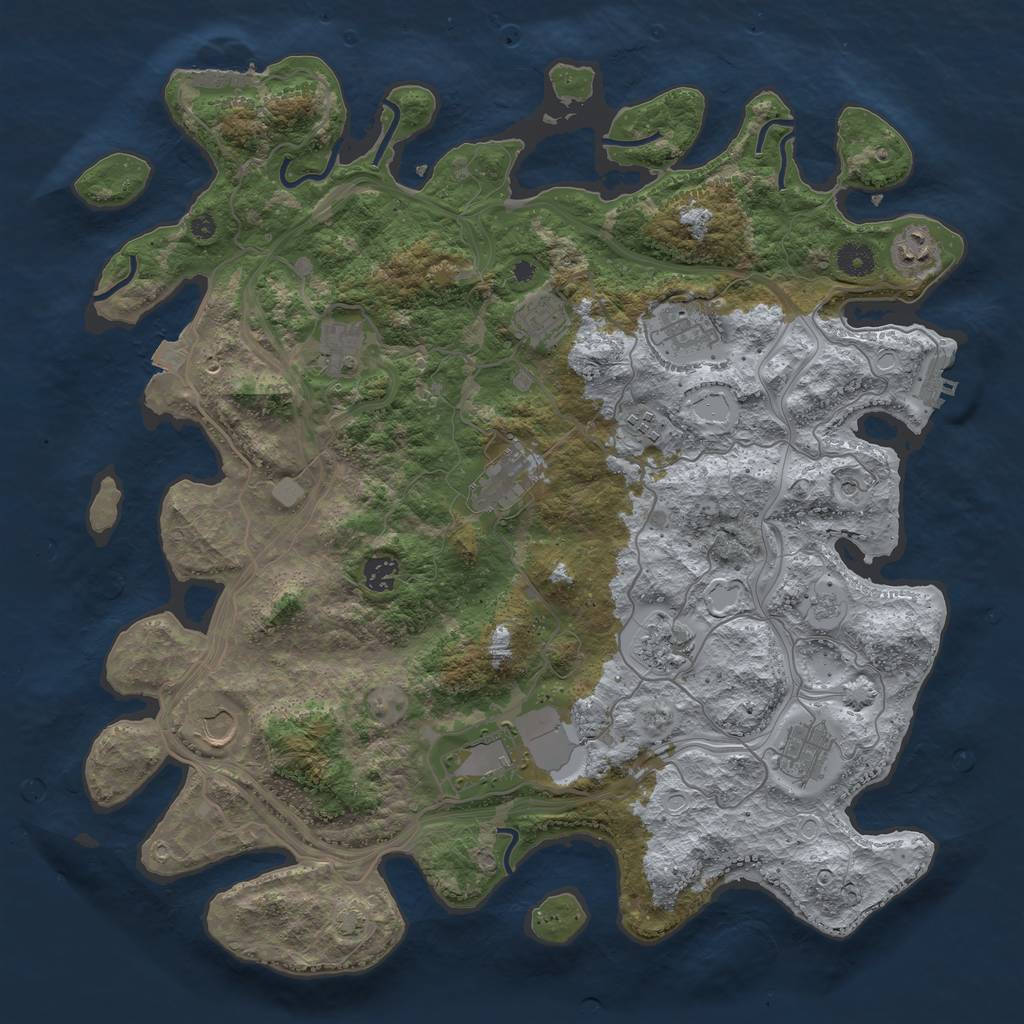 Rust Map: Procedural Map, Size: 4250, Seed: 372221968, 19 Monuments