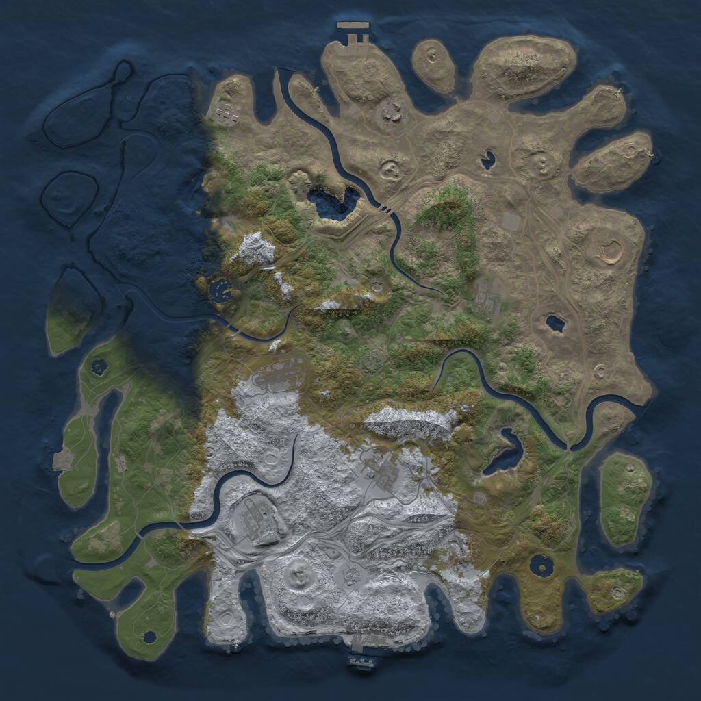 Rust Map: Procedural Map, Size: 4500, Seed: 157634454, 15 Monuments