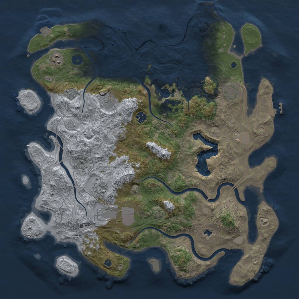 Rust Map: Procedural Map, Size: 4250, Seed: 1506405821, 14 Monuments