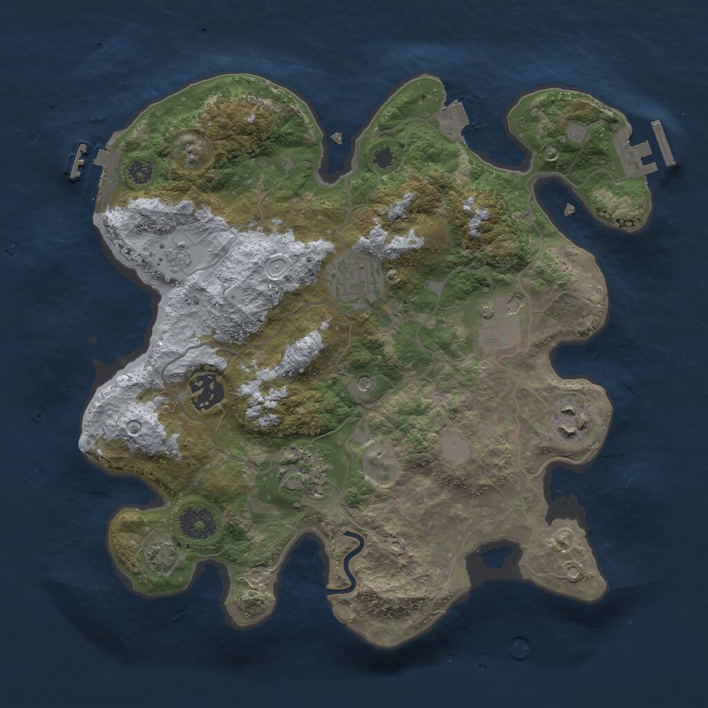Rust Map: Procedural Map, Size: 3000, Seed: 26975, 11 Monuments